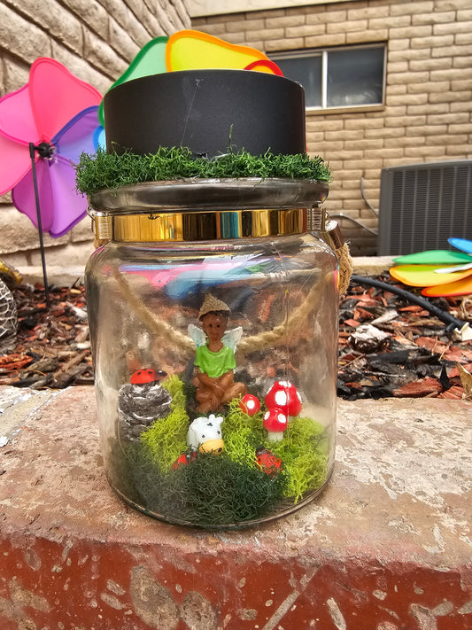 Jar fairy garden