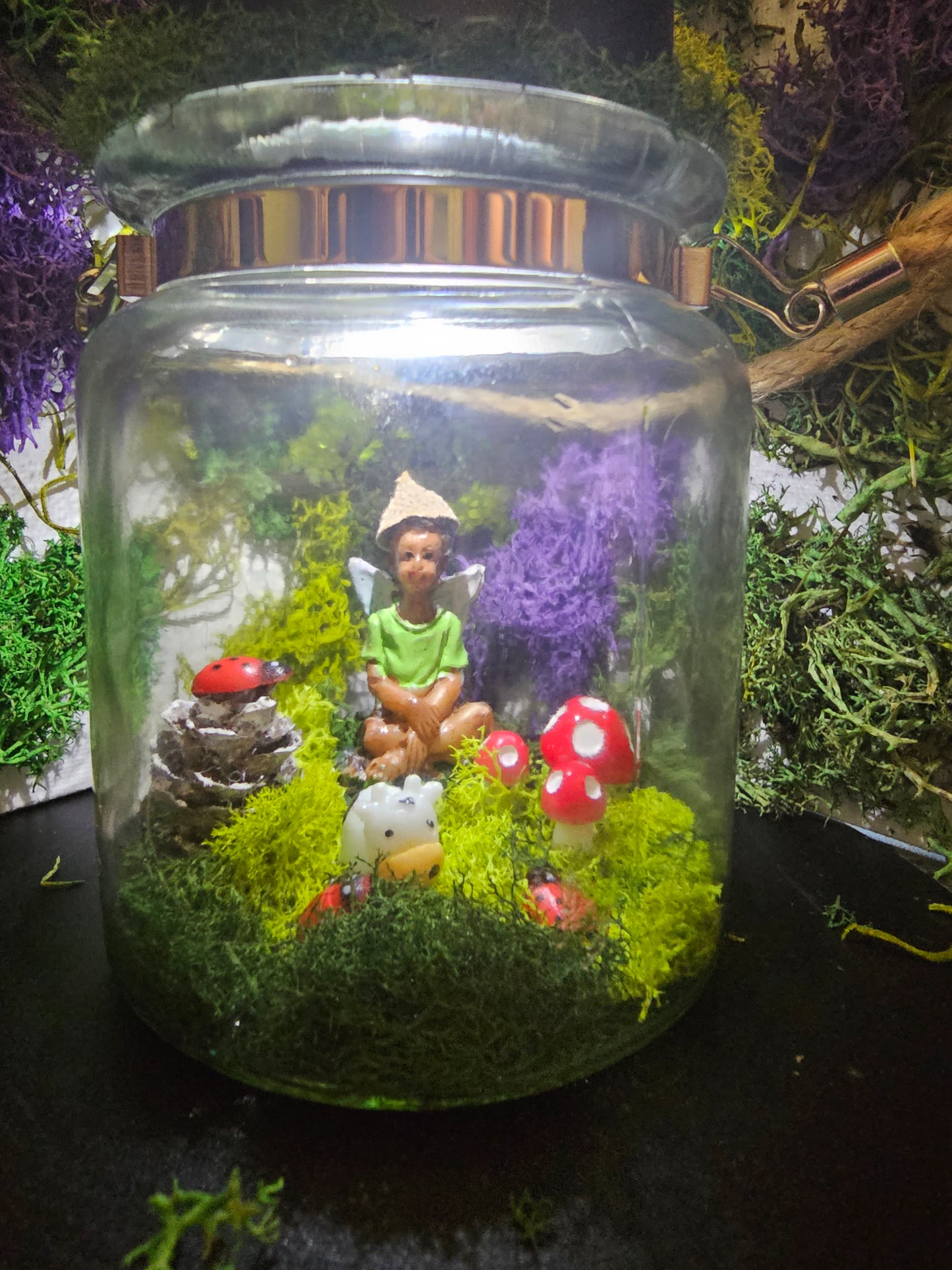 Jar fairy garden