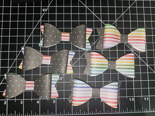 Rainbow strips/ black polka-dot