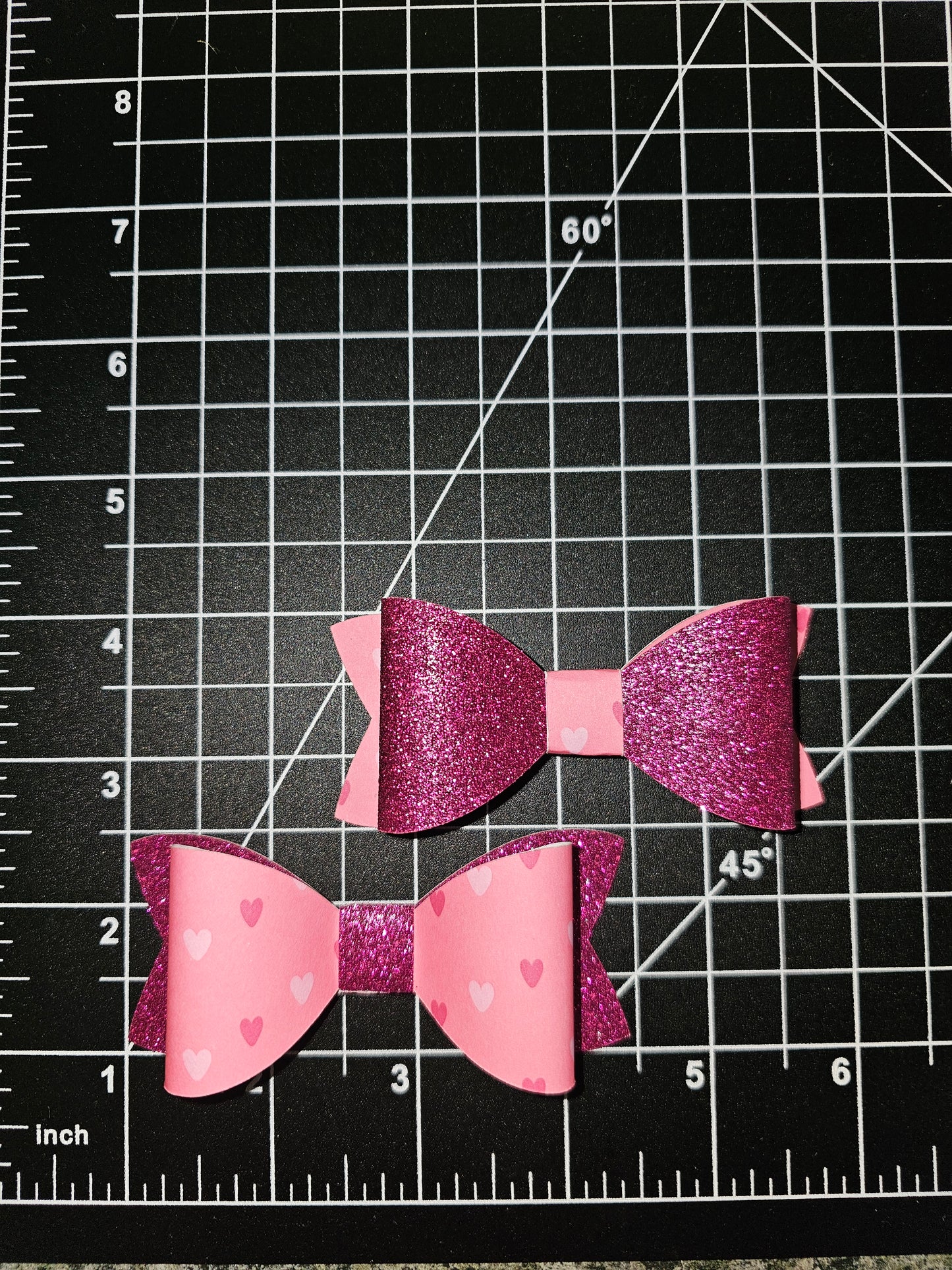 Glitter and pink hearts