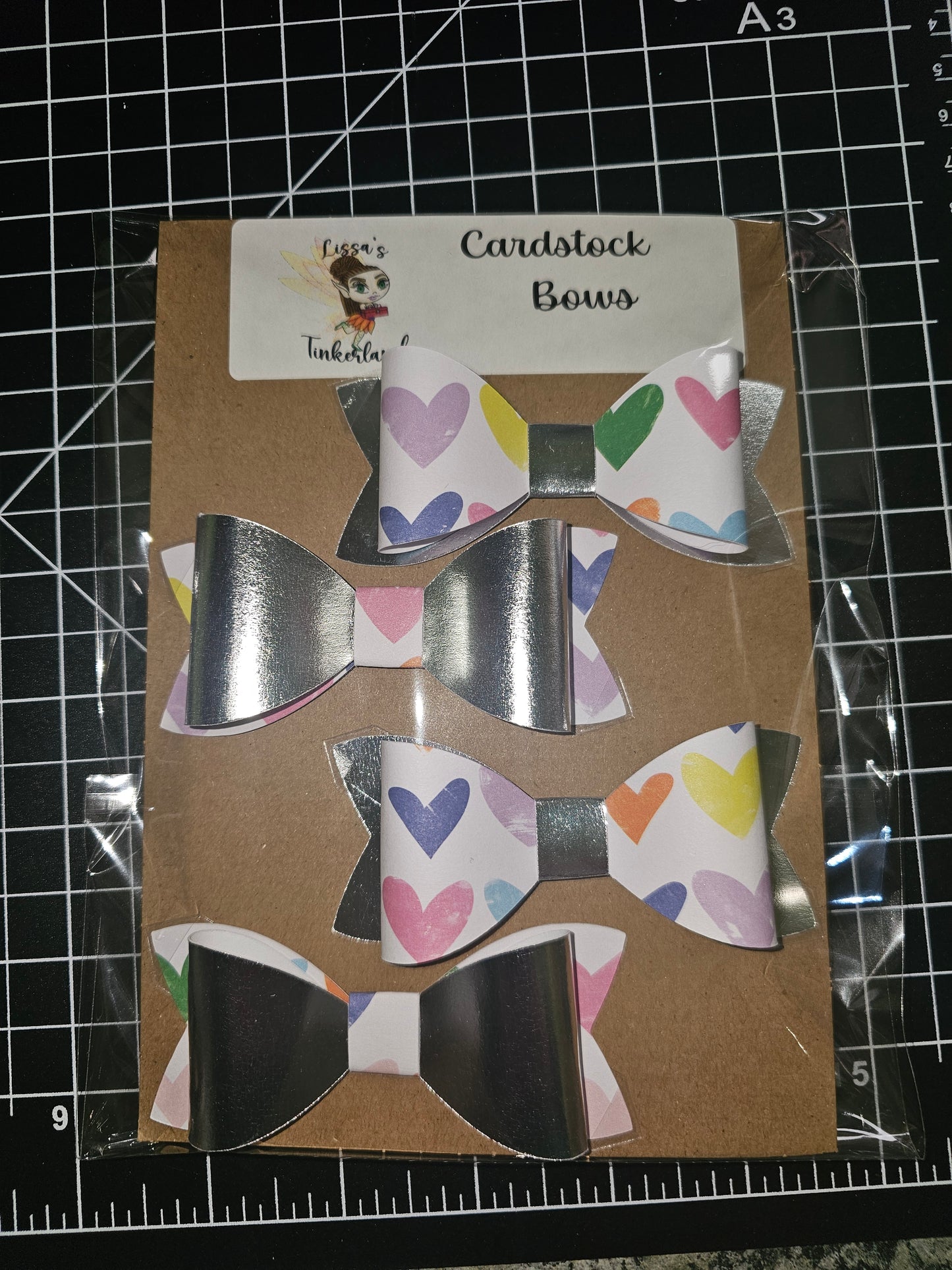 Rainbow hearts gift bows