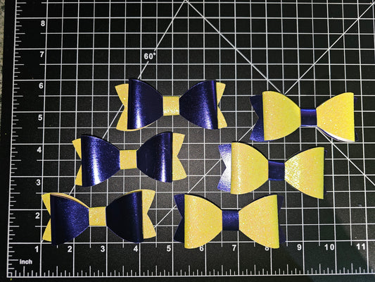 Gift bows glitter yellow/ metallic blue