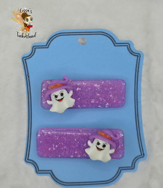 Purple ghost hair clips