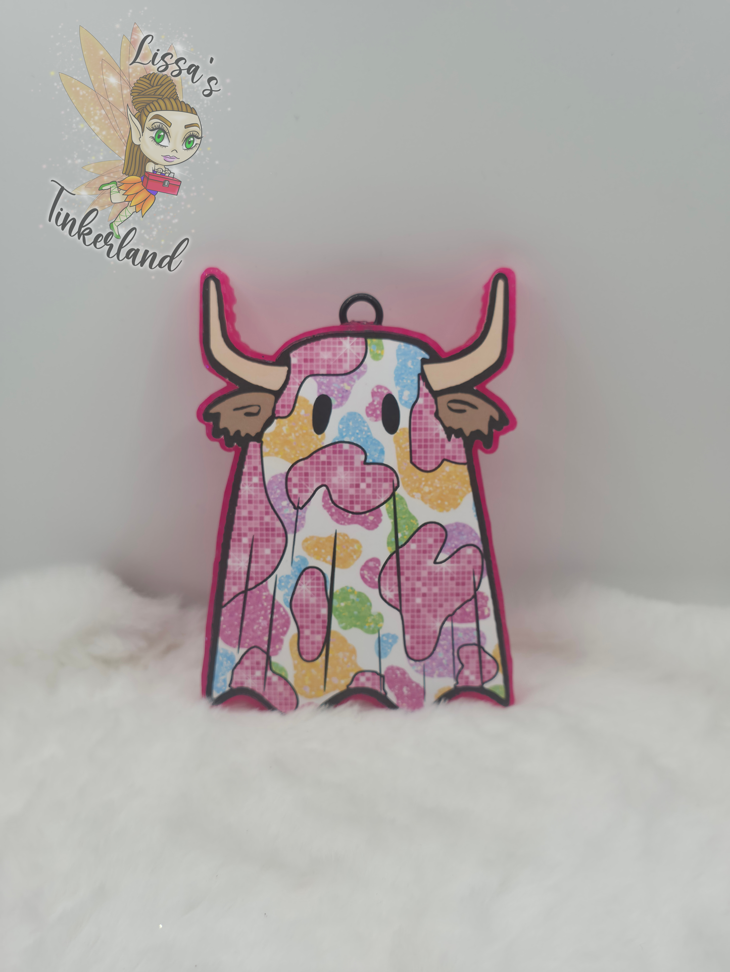 Ghost Cow (pink cardstock) - Y-26
