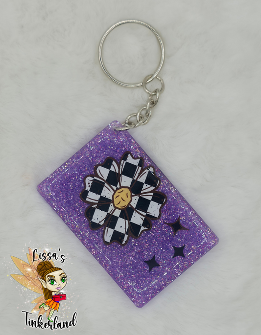 Purple flower key chain