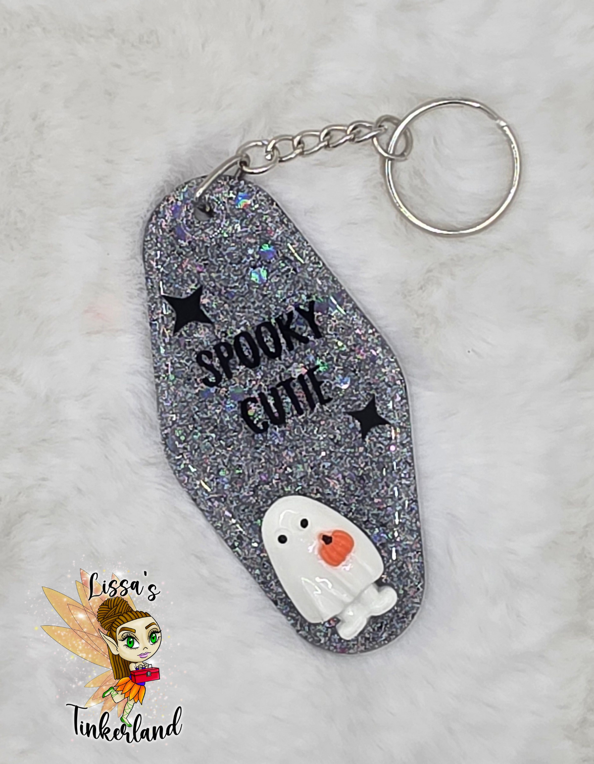 Spooky ghost key chain